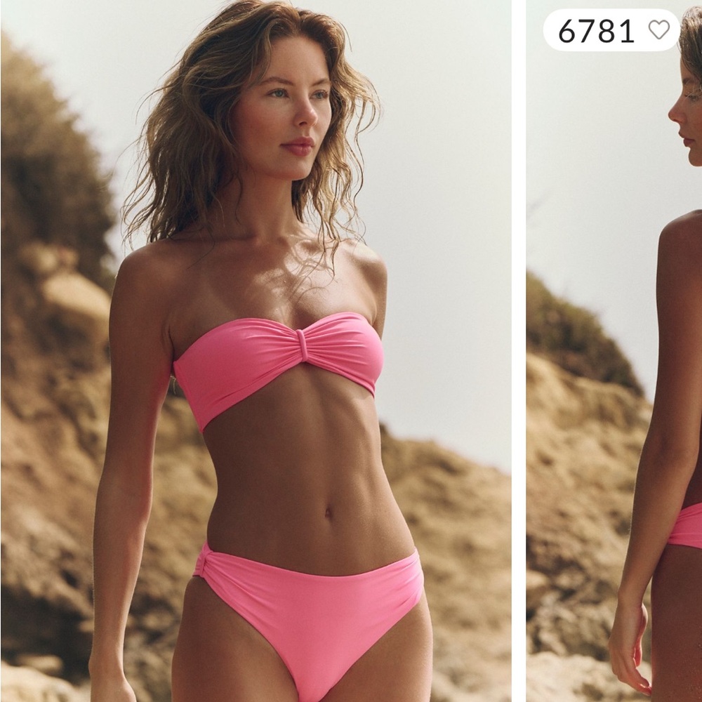 Free People Pink Bandeau Bikini Set